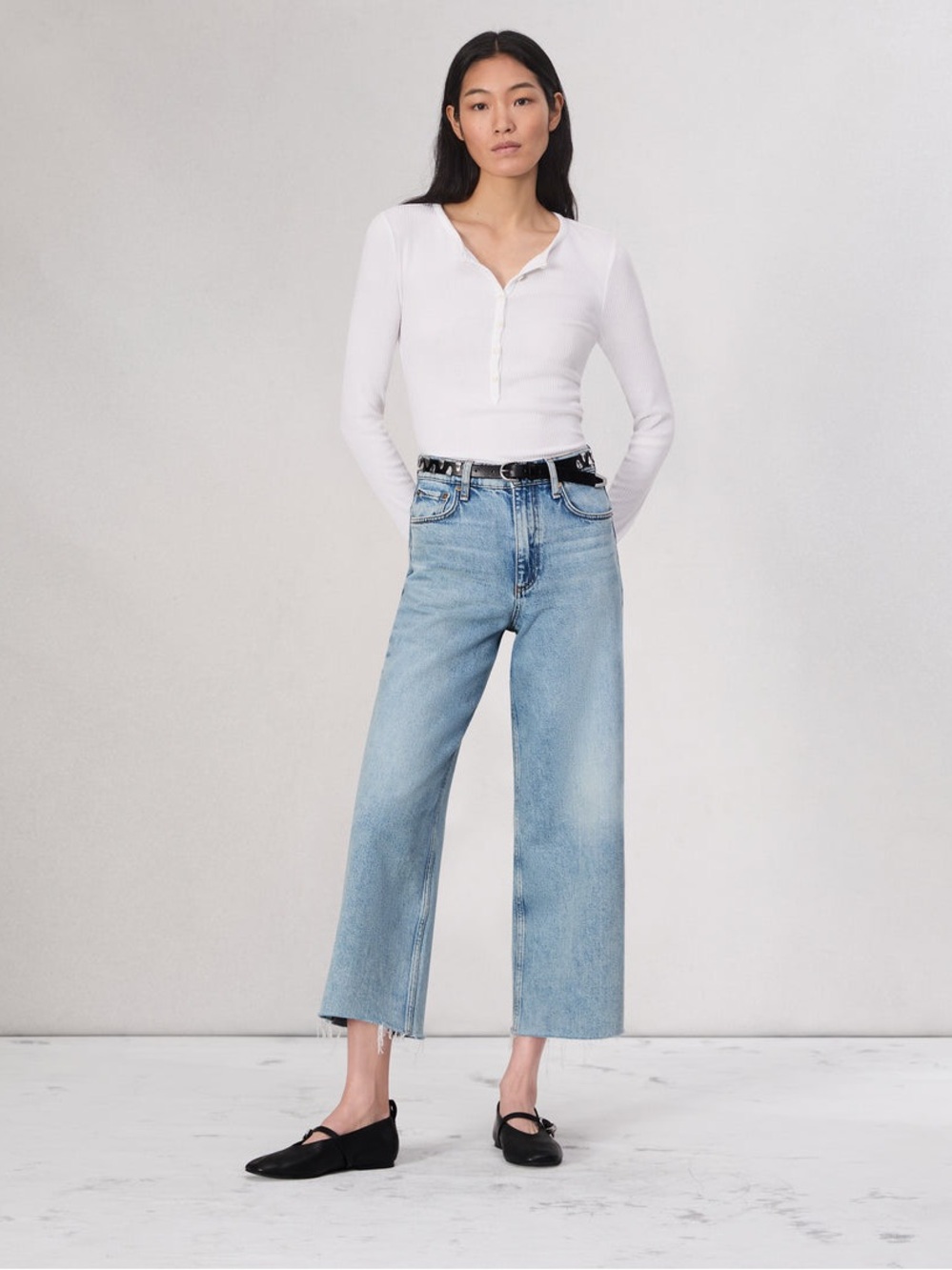 rag & bone Andi Wide-Leg High-Rise ankle Jeans sz 26